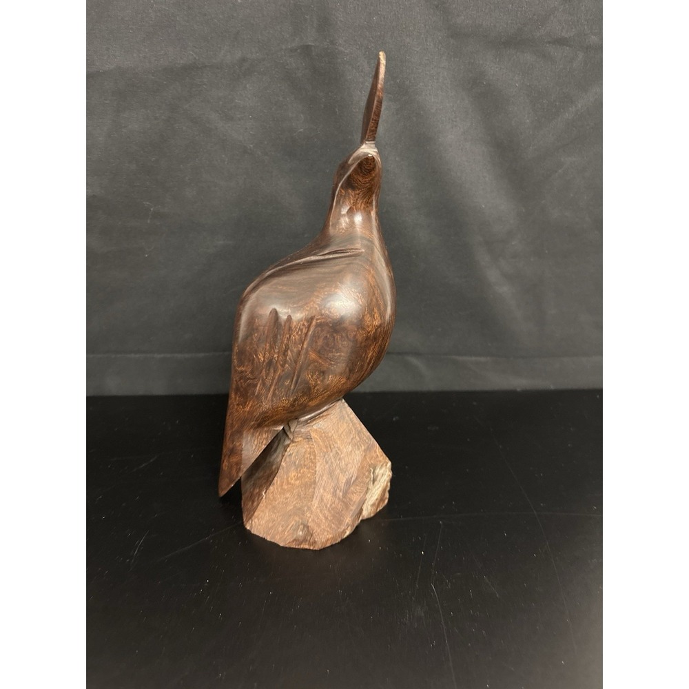 Ironwood Quail Bird Figurine Vintage, Brown, Hand Carved Decorative Statue